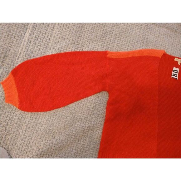 Truly madly deeply  balloon sleeve Cardigan Sweater Sm Orange Boho Cottage Core - Picture 5 of 9
